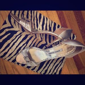 Manolo blahnik silver women’s shoes